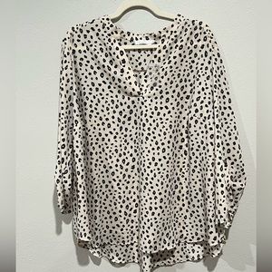 Cream animal print blouse